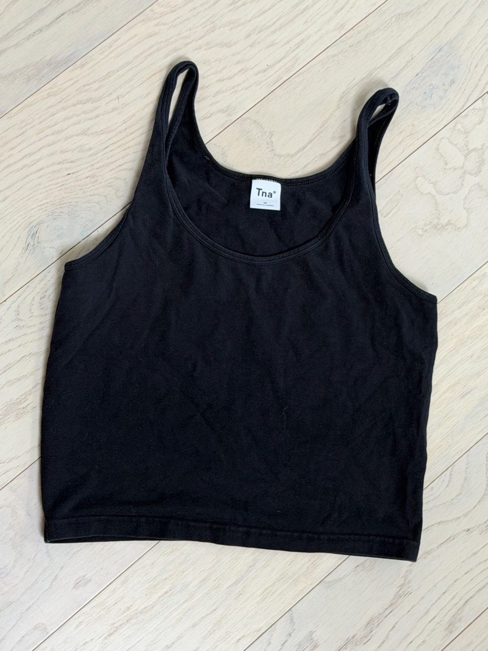 TNA Black Ribbed Tank - Classic Scoop Neck